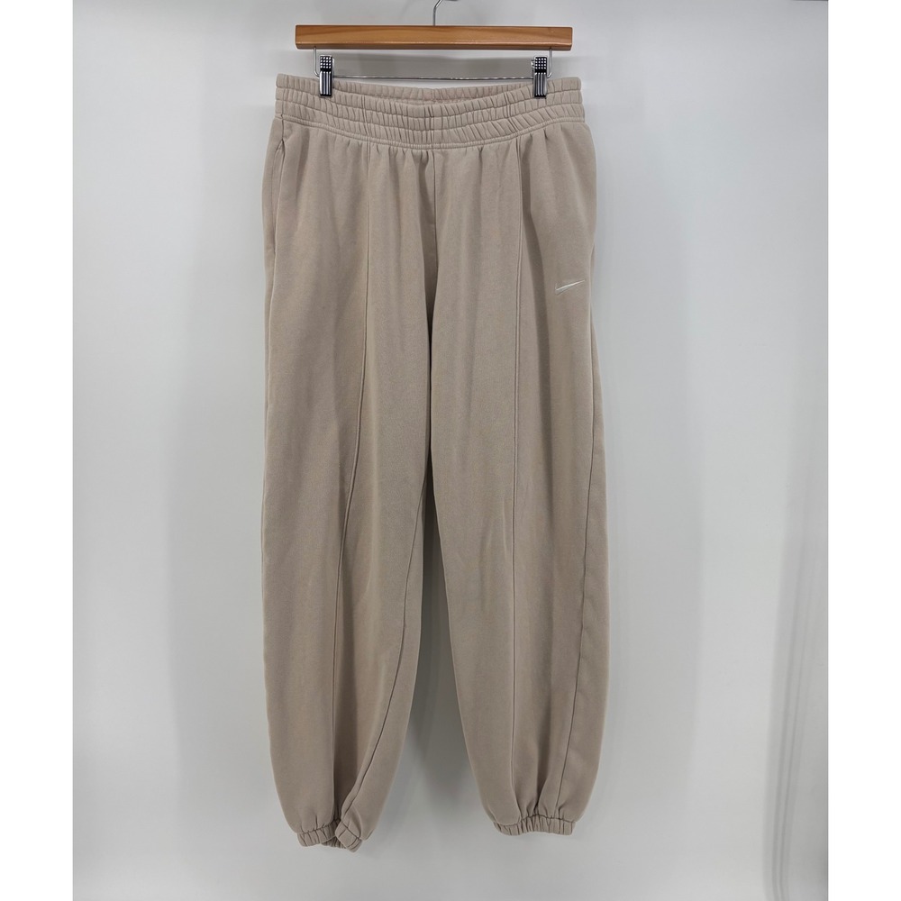 Nike Sportswear Essential Fleece Joggers Women's Medium Tan Elastic Waist